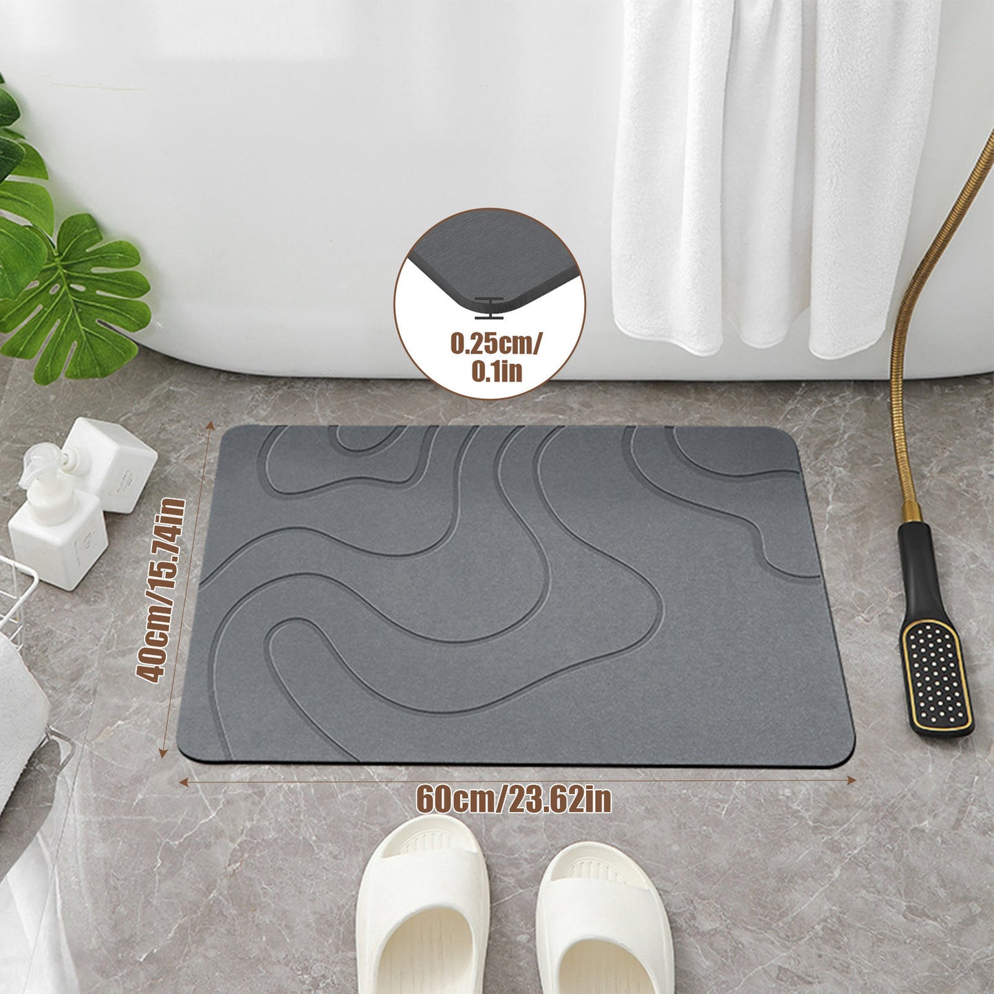 Ultra-Absorbent Stone Bath Mat