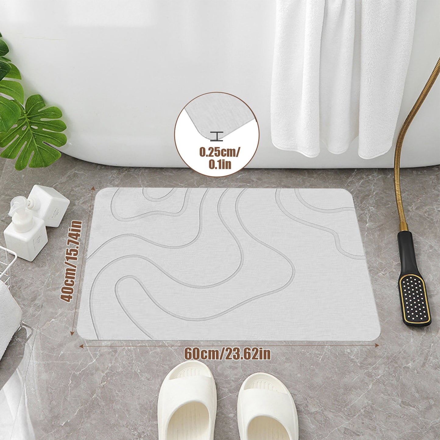 Ultra-Absorbent Stone Bath Mat